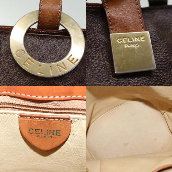 CELINE Macadam Canvas Shoulder Bag Pvc Brown - Picture 11 of 13